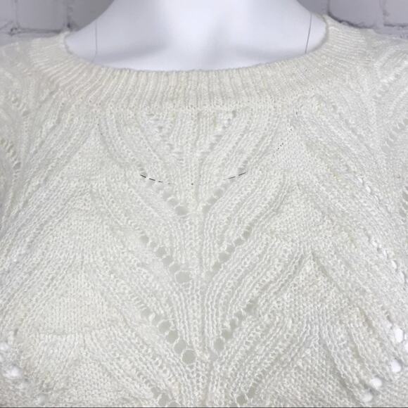 NWT 1. STATE Retro Sweater Antique White Lightweight Neutral L Large - Picture 5 of 8